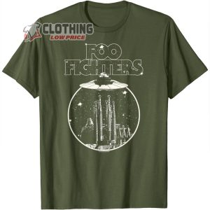 Merch Foo Fighters Flying Saucer Rock Music by Rock Off T Shirt 3