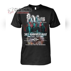 Pixies Tour 2024 38th Anniversary 1986 2024 Thank You For The Memories T Shirt