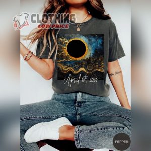 Solar Eclipse Shirt, 2024 Total Solar Eclipse T- shirt, Aesthetic April 8Th 2024 Shirt, Artistic Solar Eclipse Gift