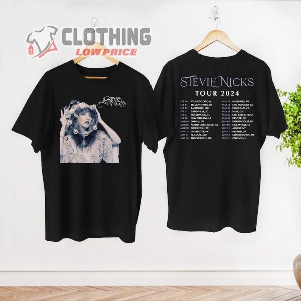 Stevie Nicks Tour 2024 Tickets Shirt, Stevie Nicks Chicago 2024 Shirt, Stevie Nicks 2024 Concert Tour Dates Merch