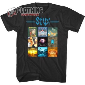 Styx Shirt Album Covers Art Collection Rock Band Merch, Styx And Foreigner Band Fan Shirt, Styx And Foreigner 2024 Tour Shirt