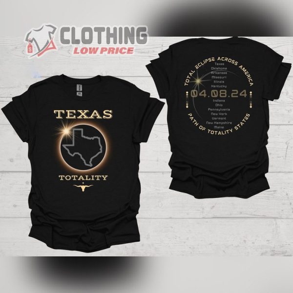 Texas Total Solar Eclipse Shirt, April 8Th 2024 Eclipse Party Viewing Gift Tee, Path Of Totality States Shirt, American Solar Eclipse Shirt