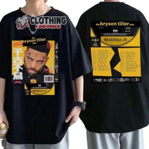 The Bryson Tiller Merch, The Bryson Tiller Dates 2024 Shirt, The Bryson Tiller Tour 2024 Setlist T-Shirt