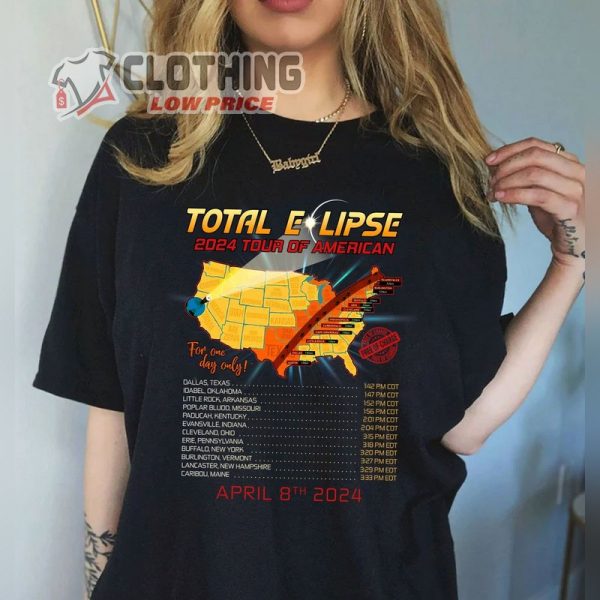 Total Eclipse Shirt, Great American Eclipse Shirt, Total Solar Eclipse April 8Th 2024 Shirt, North America Tour Shirt, Path Of Totality Shirt