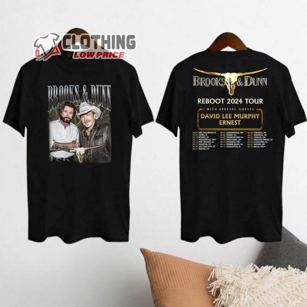 Vinatge Brooks And Dunn Tour 2024 Merch, Vinatge Brooks And Dunn Country Music Tee, The Reboot 2024 Tour T-Shirt