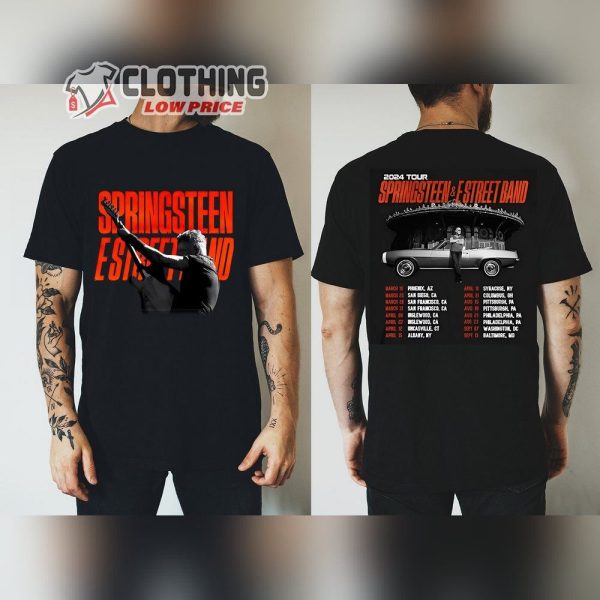 Vinatge Bruce Springteen And E Street Band Merch, Bruce Springteen And E Street Band 2024 Tour T-Shirt