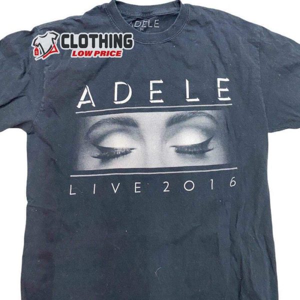 Vintage Adele T-Shirt Live 2024 Tour Pop Music Singer London United Kingdom Black White Shirt