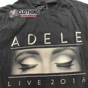 Vintage Adele T Shirt Live 2024 Tour Pop Music Singer London United Kingdom Black White Shirt 3