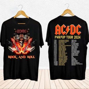 2024 ACDC PWR Up World Tour Shirt, ACDC Rock And Roll Shirt, ACDC Band Fan Gift, ACDC Tour Date Shirt