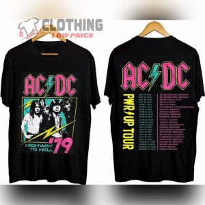 ACDC Band World Tour 2024 Double Sided Shirt, Rock Band ACDC PWR Up Tour 2024 Shirt, ACDC Band Fan Shirt, ACDC Merch