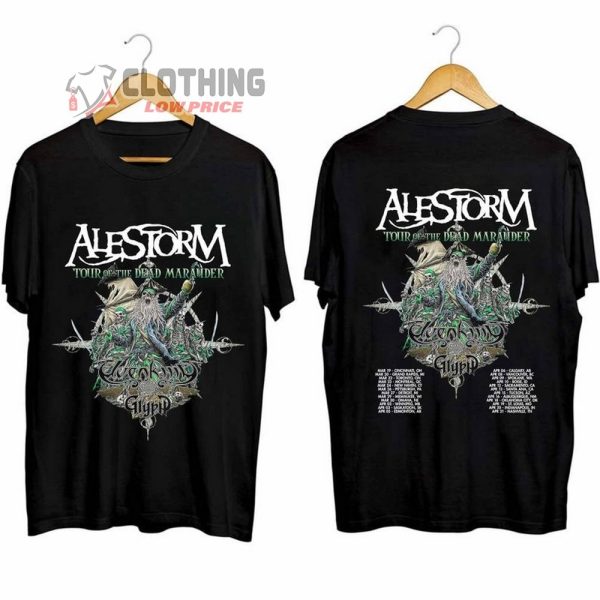 Alestorm Band Merch, Alestorm – Tour Of The Dead Marauder 2024 Unisex T-Shirt