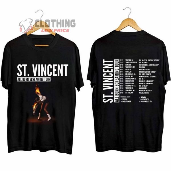 All Born Screaming Tour 2024 Merch, St. Vincent Tour Dates 2024 Shirt, St. Vincent Tour 2024 Tee, All Born Screaming Tour T-Shirt