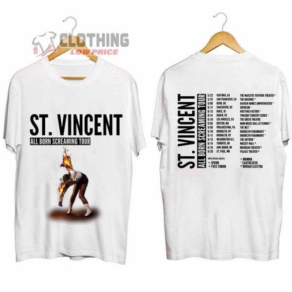 All Born Screaming Tour 2024 Merch, St. Vincent Tour Dates 2024 Shirt, St. Vincent Tour 2024 Tee, All Born Screaming Tour T-Shirt