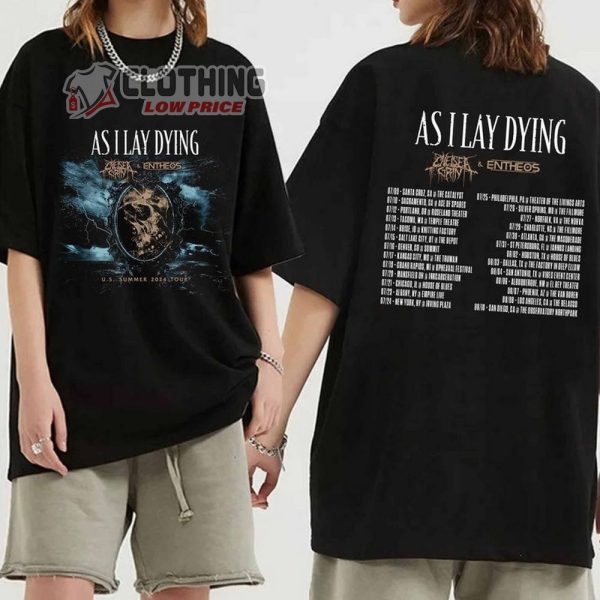 As I Lay Dying US Tour 2024 Merch, As I Lay Dying US Summer Tour 2024 Shirt, As I Lay Dying Tour 2024 T-shirt