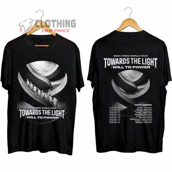 Ateez Towards The Light Will To Power Merch, Ateez World Tour 2024 Shirt, Ateez North America Tour 2024, Towards The Light Will To Power Tour Unisex T-Shirt