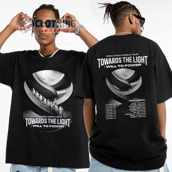 Ateez Towards The Light Will To Power Merch, Ateez World Tour 2024 Shirt, Ateez North America Tour 2024, Towards The Light Will To Power Tour Unisex T-Shirt