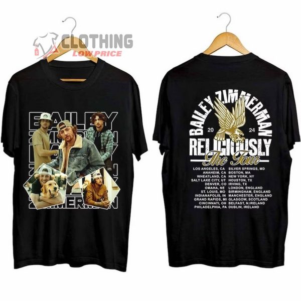 Bailey Zimmerman Shirt, Bailey Zimmerman Religiously World Tour 2024 Merch, Bailey Zimmerman Country Music World Tour 2024 T-Shirt