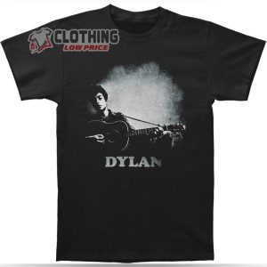 Bob Dylan Mens Guitar Logo T Shirt Black