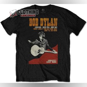 Bob Dylan Mens T-Shirt- Sweet Marie Officially Licensed Logo Merch – Folk Boyfriend Tee