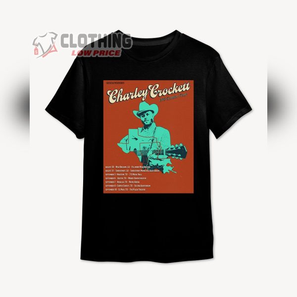 Charley Crockett Cowboy Tour 2024 Merch, Charley Crockett Tour Los Angeles And Texsas Unisex T-Shirt