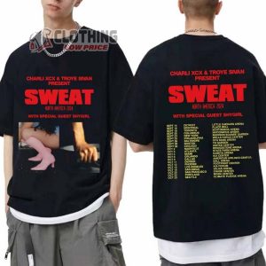 Charli XCX and Troye Sivan Merch Charli XCX and Troye Sivan Sweat 2024 Tour Shirt Charli XCX and Troye Sivan North America 2024 With Shygirl T Shirt 1