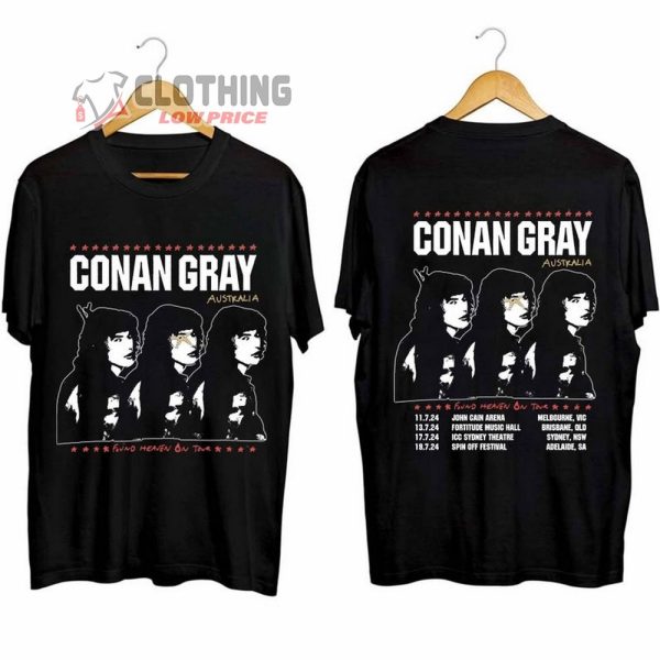 Conan Gray Australia Tour 2024 Merch, Found Heaven On Tour 2024 Australia Shirt, Found Heaven Lyrics Conan Gray T-shirt