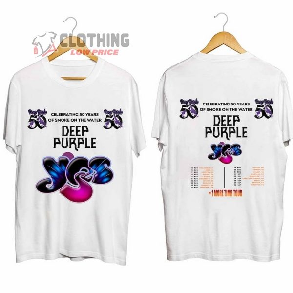 Deep Purple Tour 2024 Merch, Deep Purple 1 More Time 2024 Tour Shirt, Deep Purple Celebrating 50 Years Of Smoke On The Water T-Shirt