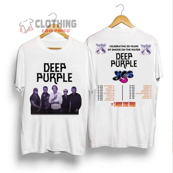 Deep Purple Yes Tour Merch, Deep Purple = 1 More Time 2024 Tour Shirt, Deep Purple Rock Band Celebrating 50 Years, Deep Purple Lineup 2024 T-Shirt