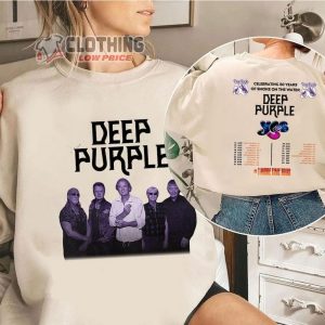 Deep Purple Yes Tour Merch, Deep Purple = 1 More Time 2024 Tour Shirt, Deep Purple Rock Band Celebrating 50 Years, Deep Purple Lineup 2024 T-Shirt