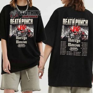 Five Finger Death Punch World Tour 2024 Merch Five Finger Death Punch Songs Shirt Five Finger Death Punch With Marilyn Manson And Slaughter To Prevail Sweatshirt 2