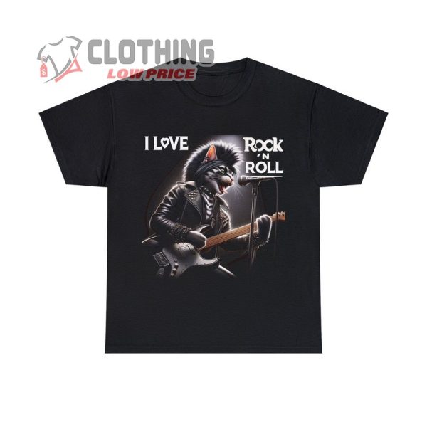 Joan Jett Shirt, Joan Jett I Love Rock ‘N Roll Kitty Cat Tribute Unisex Heavy Cotton Tee, Joan Jett Blackhearts Tour Merch