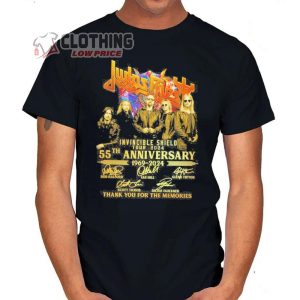 Judas Priest Invincible Shield Tour 2024 Merch Judas Priest 55th Anniversary 1969 2024 Signatures T Shirt