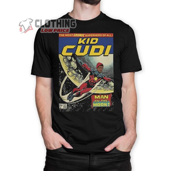 Kid Cudi Comics T-Shirt, Man On The Moon Rap Superhero Shirt