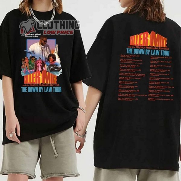 Killer Mike And The Mighty Midnight Revival Merch, Down By Law Tour 2024 T-Shirt, Killer Mike Merch, Killer Mike 2024 Concert Sweatshirt