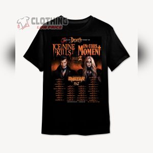 Kiss Of Death Tour 2024 Part 2 Merch, In This Moment and Ice Nine Kills North American Tour 2024 T-Shirt