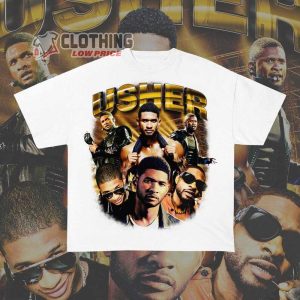 Limited Rapper Usher Shirt Usher Music Tour 2024 1