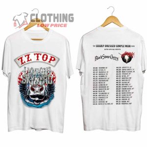 Lynyrd Skynyrd ZZ Top Tour 2024 Shirt ZZ Top World Tour 2024 Shirt Lynyrd Skynyrd Tour 2024 Tee Sharp Dressed Simple Man Us Tour Merch 2
