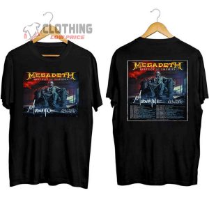 Megadeth US Tour Dates 2024 Merch, Megadeth Destroy All Enemies Shirt, Megadeth Tour 2024 Setlist T-Shirt