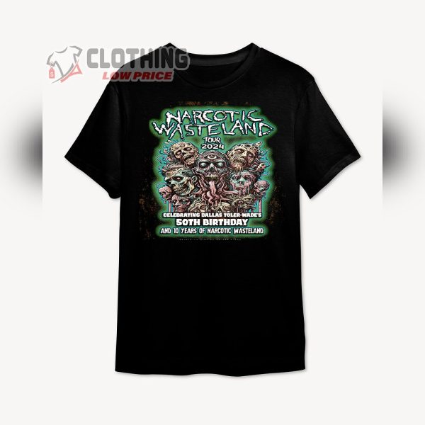 Narcotic Wasteland Tour 2024 Merch, Vintage Narcotic Wasteland Shirt, Narcotic Wasteland 2024 50th Birthday T-Shirt