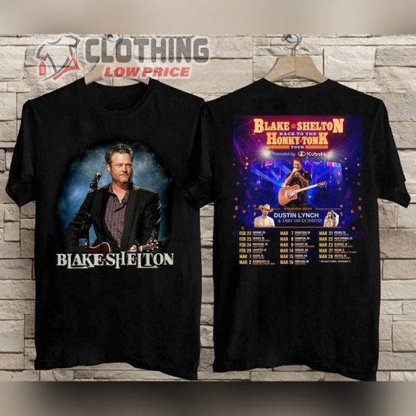 New 2024 Blake Shelton Back To The Honky Tonk Tour T- Shirt, Blake Shelton Tour 2024 Merch Shirt, Blake Shelton Shirt