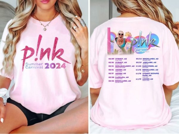 P!Nk Summer Carnival 2024 Shirt, Trustfall Album Tee, Pink Singer Tour, Pink Tour 2024 Australia Merch