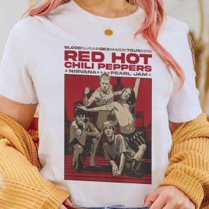 Red Hot Chili Peppers Shirt, Red Hot Chili Peppers Concert T- Shirt, Red Hot Chili Pepper Rock Band Merch