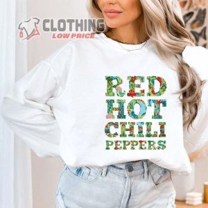 Retro Floral Red Hot Chili Peppers Shirt, Red Hot Chili Peppers Shirt, Red Hot Chili Peppers Concert T- Shirt