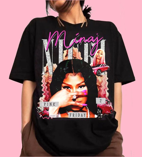 Retro Nicki Lewinsky Airbrush Style Shirt, Nicki Minaj Merch, Nicki Minaj Pink Friday 2 Concert Shirt