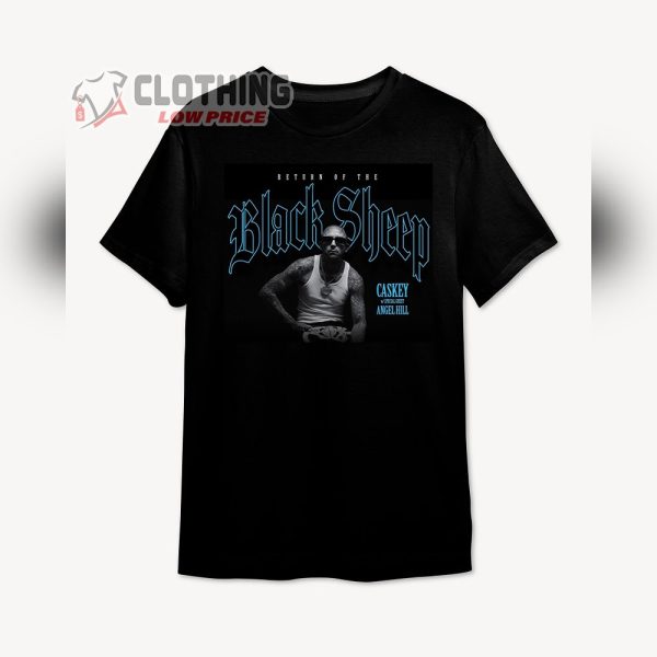 Return Of The Black Sheep Tour 2024 Merch, Caskey Tour 2024 With Angel Hill T-Shirt