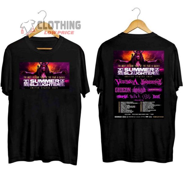 The Summer Slaughter Tour Lineup Merch, The Summer Slaughter US 2024 Tour Shirt, The Summer Slaughter Is Back T-Shirt