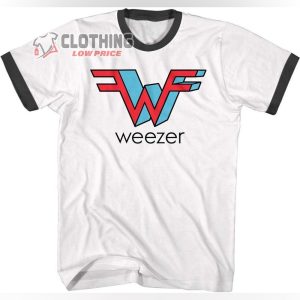 Weezer Rock Band 3D Logo Adult Ringer Short Sleeve T-Shirt