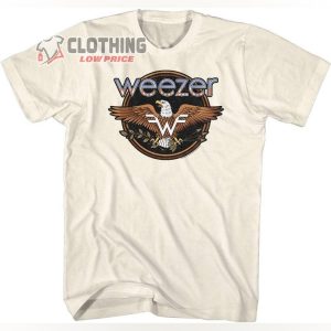 Weezer Rock Band Eagle Flag Logo Adult Short Sleeve T Shirt 1