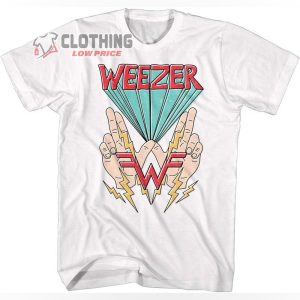 Weezer Rock Band Hands; Lightning Logo Adult Short Sleeve