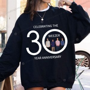 Weezer 30th Anniversary Tour Sweatshirt, Weezer The Blue Album 30th Commemorative Tour Merch